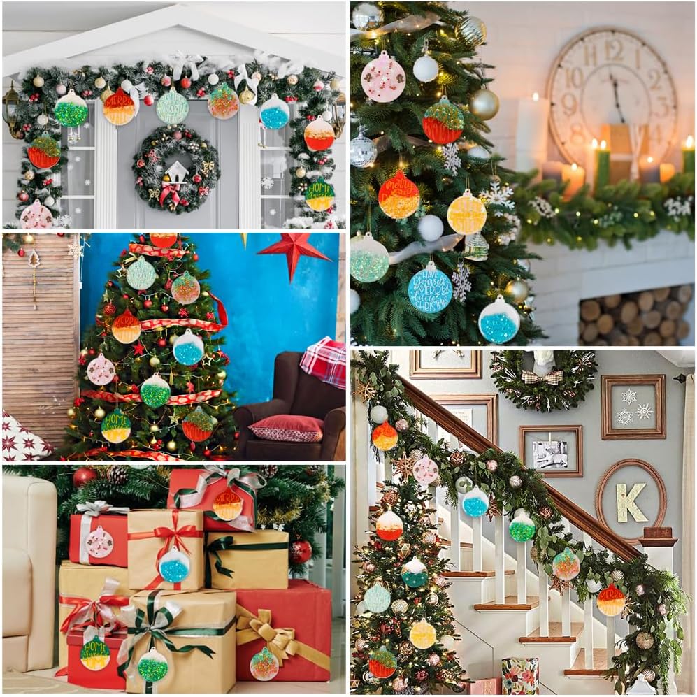12pcs Christmas Resin Molds Silicone for Tree Decoration DIY Craft