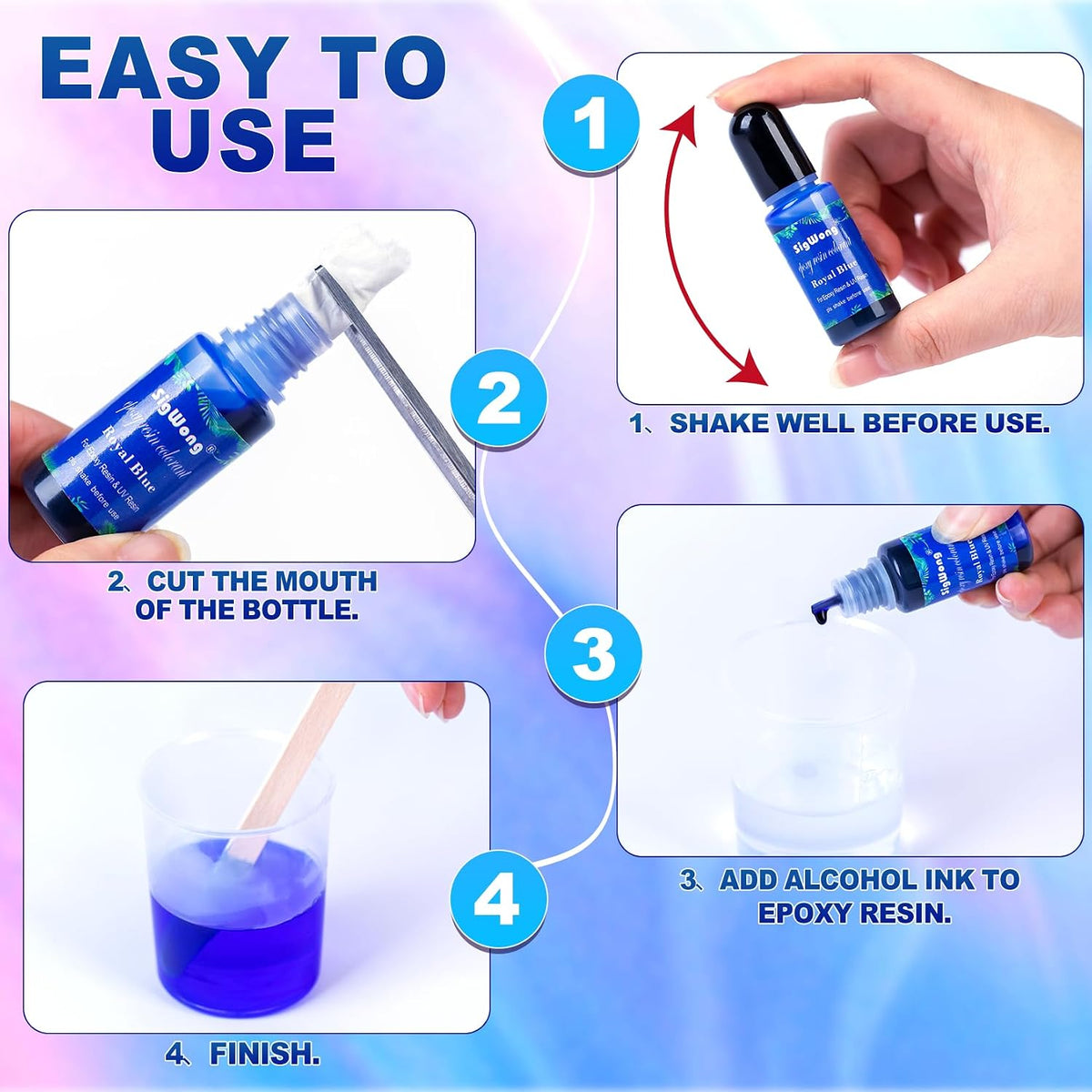 Epoxy Resin Pigment - 16 Colors Translucent Resin Colorant, Highly Concentrated Resin Dye for DIY Jewelry Making, AB Resin Coloring - 10ml