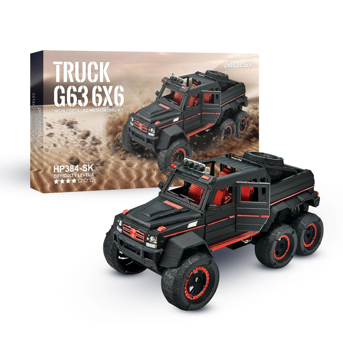 Piececool 3D Metal Puzzles for Adults, Ladder Truck Fire Engine Model Kits Building, Challenge to Assemble DIY Craft Kits, Best Birthday 354 Pcs