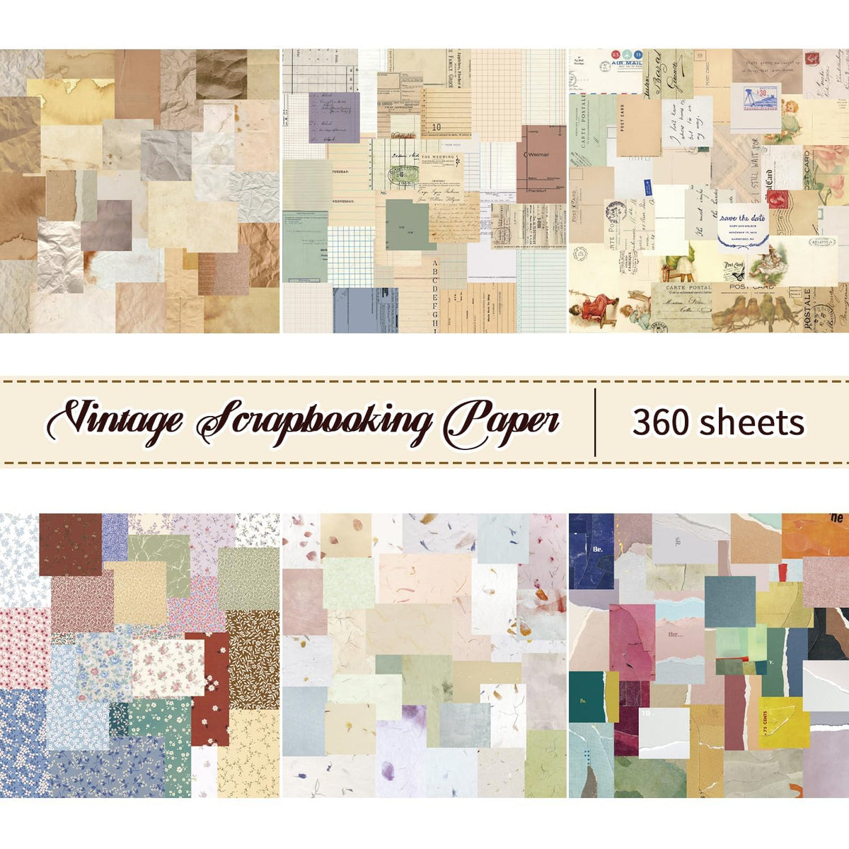 484Pcs Vintage Floral Scrapbook Supplies Kit, Paper & Journaling Stickers