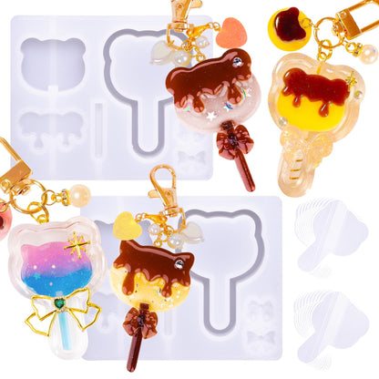 Alphabet Resin Shaker Molds Kawaii Keychain Charm Large and Small Set Pack of 107 Silicone Trays Seal Films Precision Tip Applicator Bottle Kit Bundle