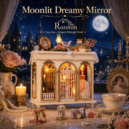Roroom DIY Miniature House Kit, Dreamy Vanity Room Dollhouse Kit