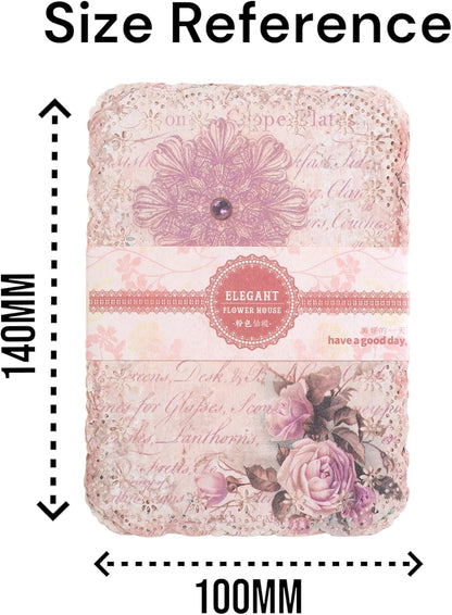 60 Sheets Vintage Floral Lace-Edged Scrapbook Paper, 6 Themes