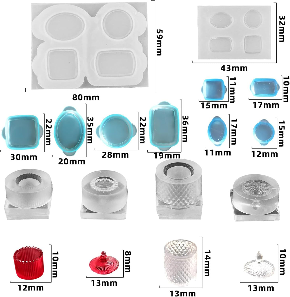 4Pcs Mini Plate and Mini Jar Resin Silicone Molds Set 3D Tiny Cute Plate Jar Epoxy Casting Molds DIY Micro Resin Dollhouse Kitchen Miniatures Landscape Decor