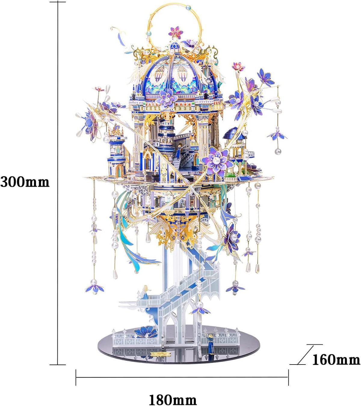 MU 3D Metal Puzzle for Adults Romeo and Juliet with Lighting Musix Box Set, Elf Palace Model Kits Miniature Architecture Building, Role-Playing Brain Teaser Love Gift Home Decor