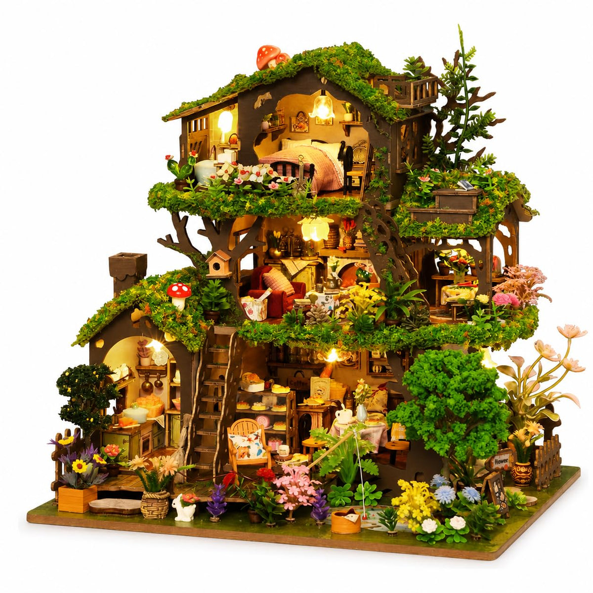 Spilay DIY Miniature House Kit for Adults, Tree Dollhouse Building Kit