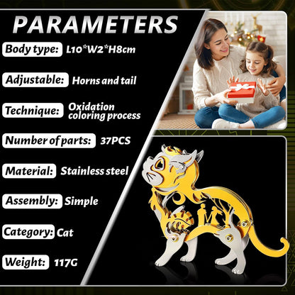 Orange Dream Cat Stainless Steel 3D Metal Puzzle Model Kit