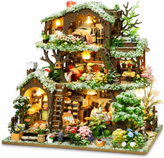 Spilay DIY Miniature House Kit for Adults, Tree Dollhouse Building Kit