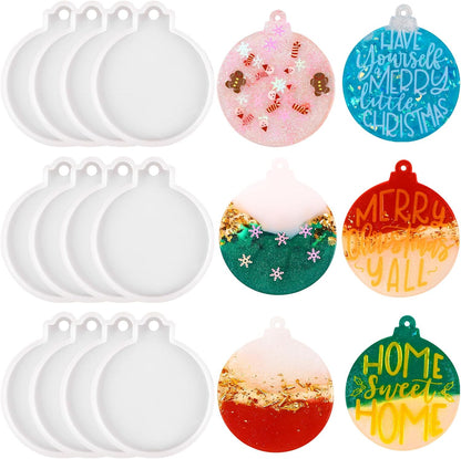 12pcs Christmas Resin Molds Silicone for Tree Decoration DIY Craft