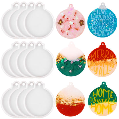 12pcs Christmas Resin Molds Silicone for Tree Decoration DIY Craft