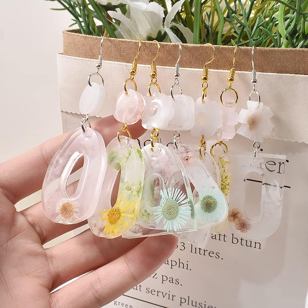 RESINWORLD Multi Piece Dangle Earrings Silicone Mold, Geometric Moon with Connector Earrings Resin Molds, Jewelry Casting Molds for Epoxy Resin