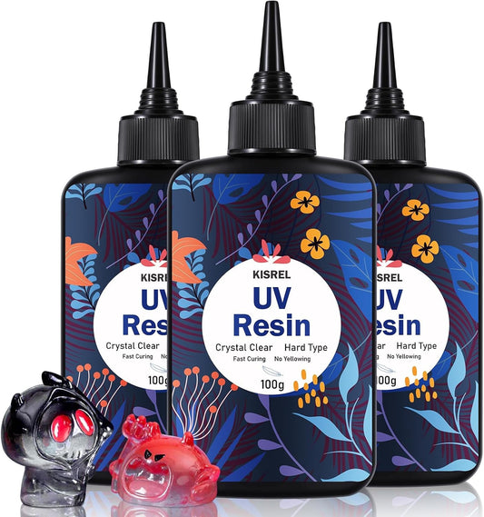KISREL UV Resin 300g, Hard Type UV Resin Kit for Craft Jewelry Making