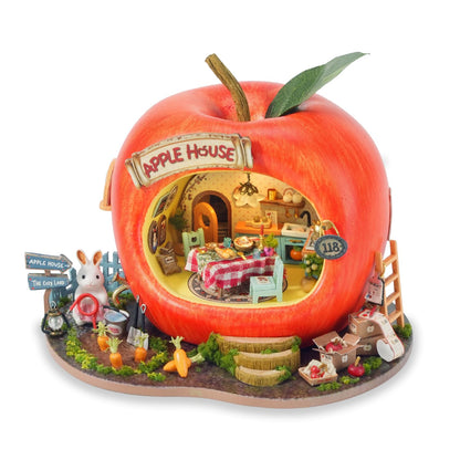 DIY Miniature House Kit with Furniture, Opened & Closed Mini Dollhouse