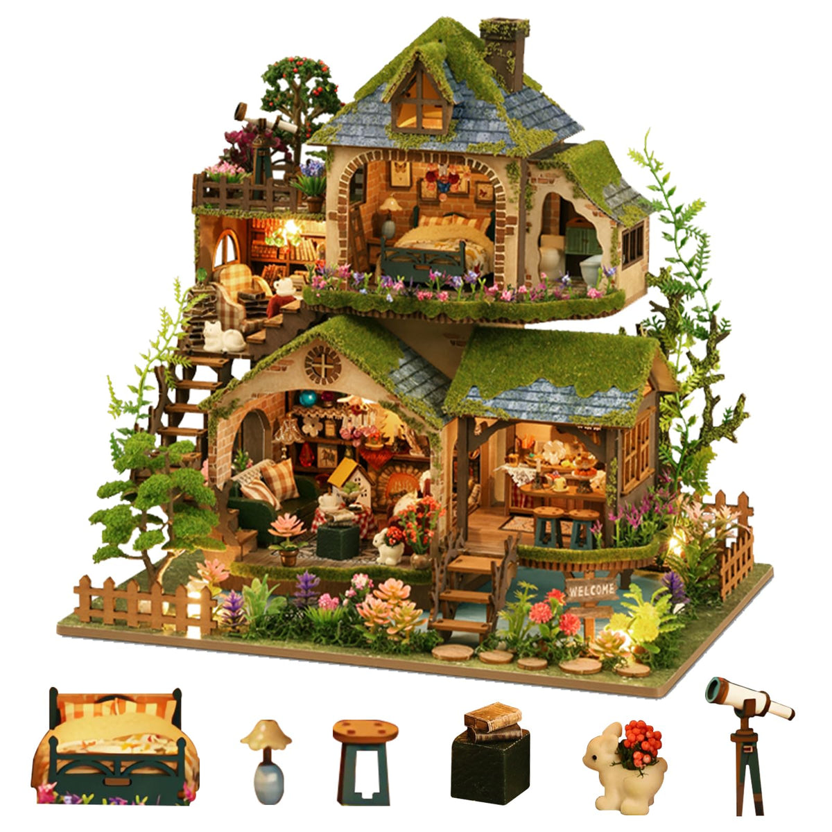 YSWOOD WORLD DIY Miniature House Kit, Creative Gift for Adults Teen