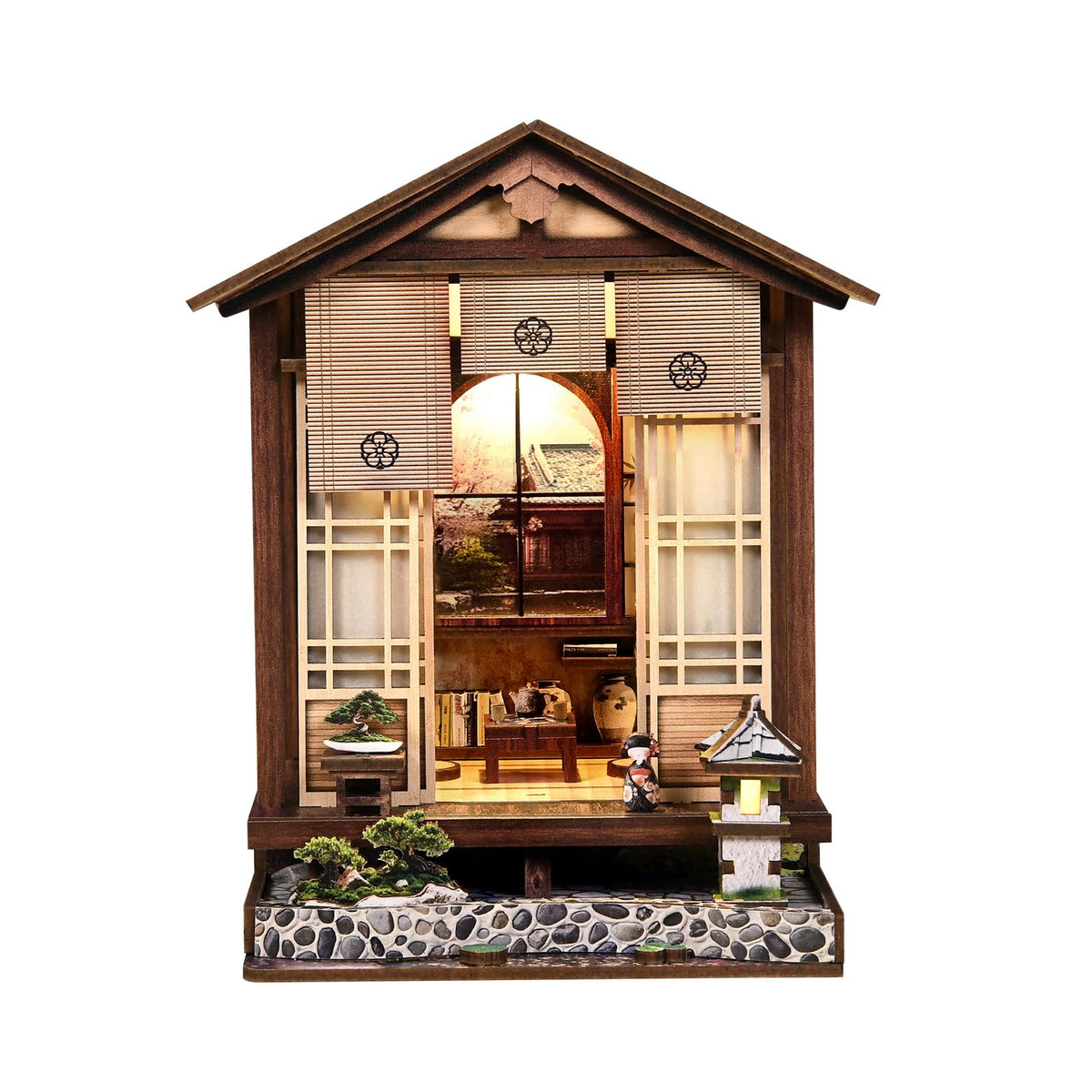 DIY Miniature Dollhouse Kit, 3D Wooden Puzzle Coffee Shop Model, Creative Mini Cafe Building Set with Furniture, Arts and Crafts Gift for Adults & Teens (Country Cafe)
