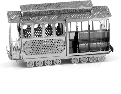 Fascinations Metal Earth San Francisco Cable Car 3D Metal Model Kit,Silver