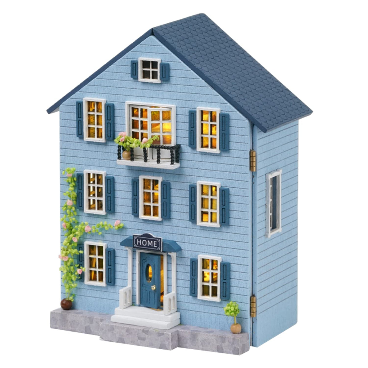 Flever Dollhouse Miniature DIY House Kit Creative Room with Furniture for Romantic Valentine's Gift (Warm House)