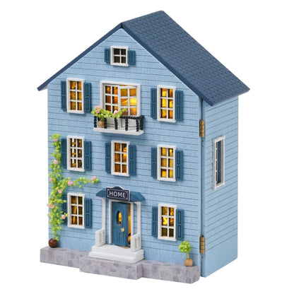 Flever Dollhouse Miniature DIY House Kit Creative Room with Furniture for Romantic Valentine's Gift (Warm House)