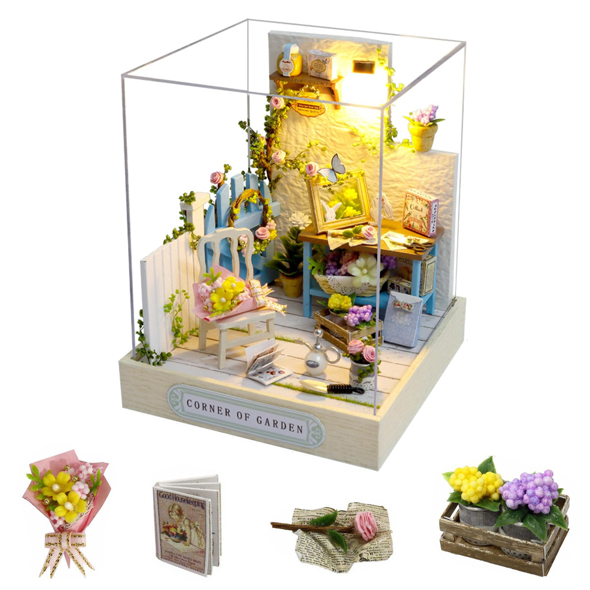 CUTEROOM DIY Doll Room Miniature Furniture Wooden House Kit-Study Room