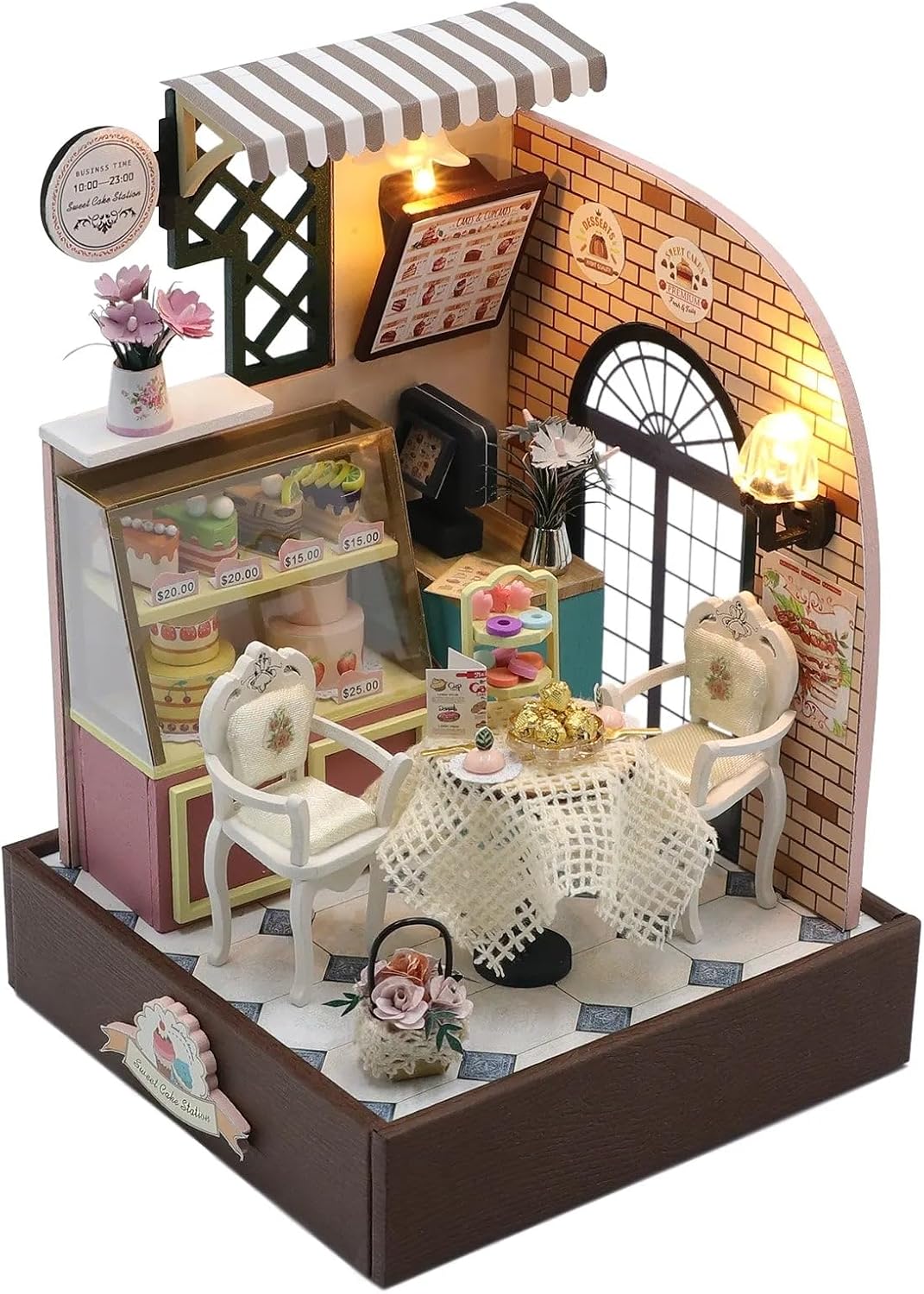 Miniature Wizardi Roombox- Dessert Cafe Tiny Home kit. DIY Kits for Adults.