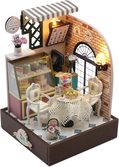 Miniature Wizardi Roombox- Dessert Cafe Tiny Home kit. DIY Kits for Adults.