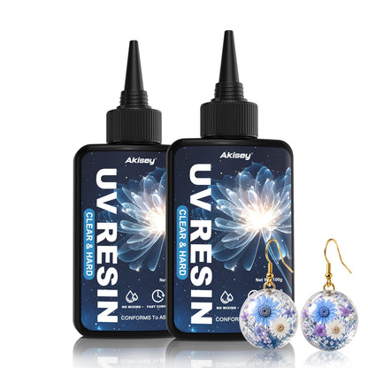 Akisey UV Resin, 200g Crystal Clear UV Epoxy Resin for Jewelry & DIY Craft
