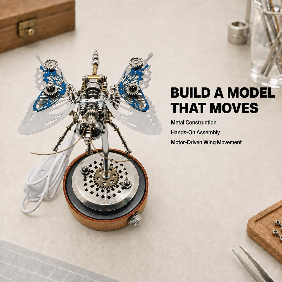 3D Metal Puzzles for Adults, Mechanical Model Building Kit for Home Decor