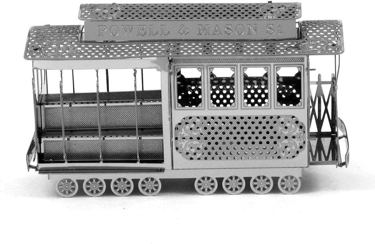 Fascinations Metal Earth San Francisco Cable Car 3D Metal Model Kit,Silver