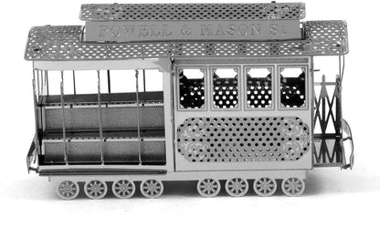 Fascinations Metal Earth San Francisco Cable Car 3D Metal Model Kit,Silver