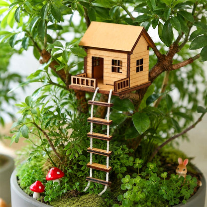 Timberwood Mini Treehouse for Indoor Plant Pots, Fairy Gardens