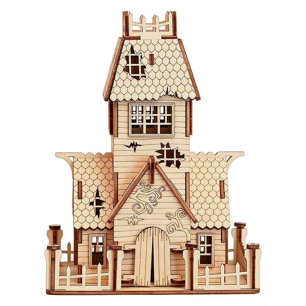 3D Wooden Halloween Ghost House,DIY PuzzleModel Haunted Spooky BuildingKit