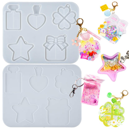 Alphabet Resin Shaker Molds Kawaii Keychain Charm Large and Small Set Pack of 107 Silicone Trays Seal Films Precision Tip Applicator Bottle Kit Bundle