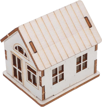 Unfinished Kit Model House Wood Assembly DIY for Adults