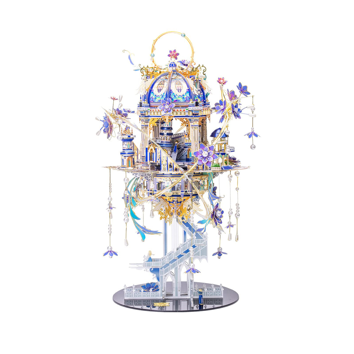 MU 3D Metal Puzzle for Adults Romeo and Juliet with Lighting Musix Box Set, Elf Palace Model Kits Miniature Architecture Building, Role-Playing Brain Teaser Love Gift Home Decor