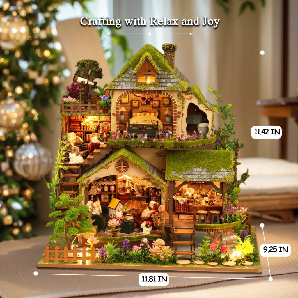 RHZN Miniature House Kit, Miniature Kit, Mini House Building Kit for Adult