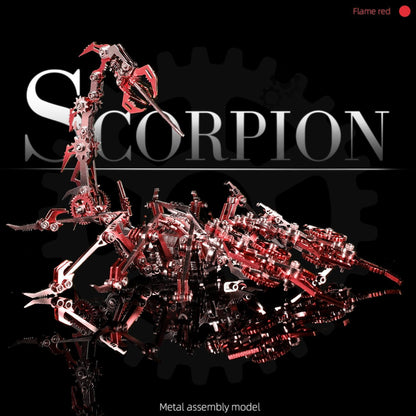 Mechanical Scorpion King Red 3D Metal Puzzle 3D Metal Model Kits DIY Mechanical Fine Assembly Model Toy Suitable for Adults and Teenagers, Enhance Hands-on Ability, Creative Decorations