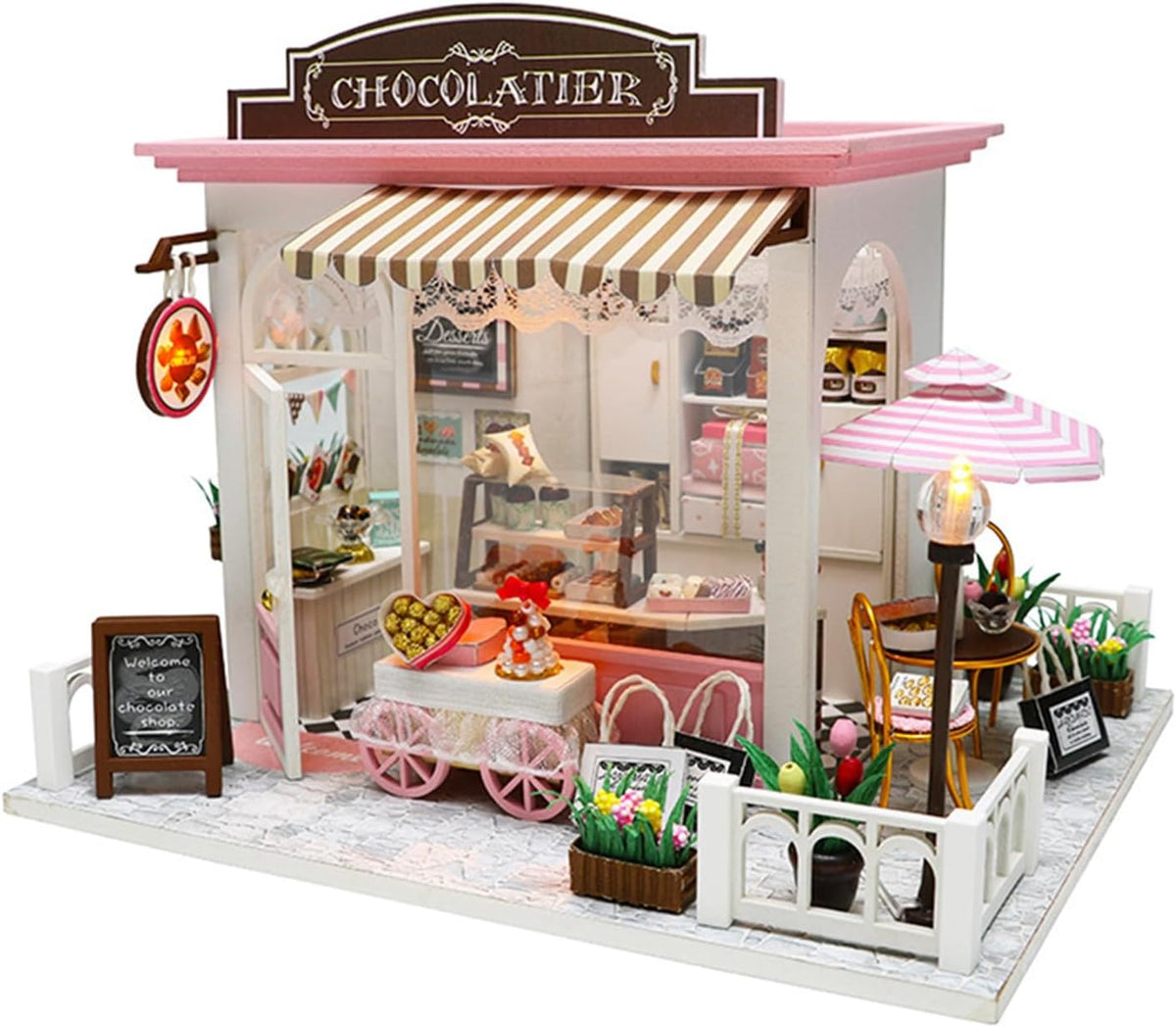 Exquisite Mini House Set with Precisely Cut Pieces and Challenging Assembly, Ideal for Home Decoration (Style 1)