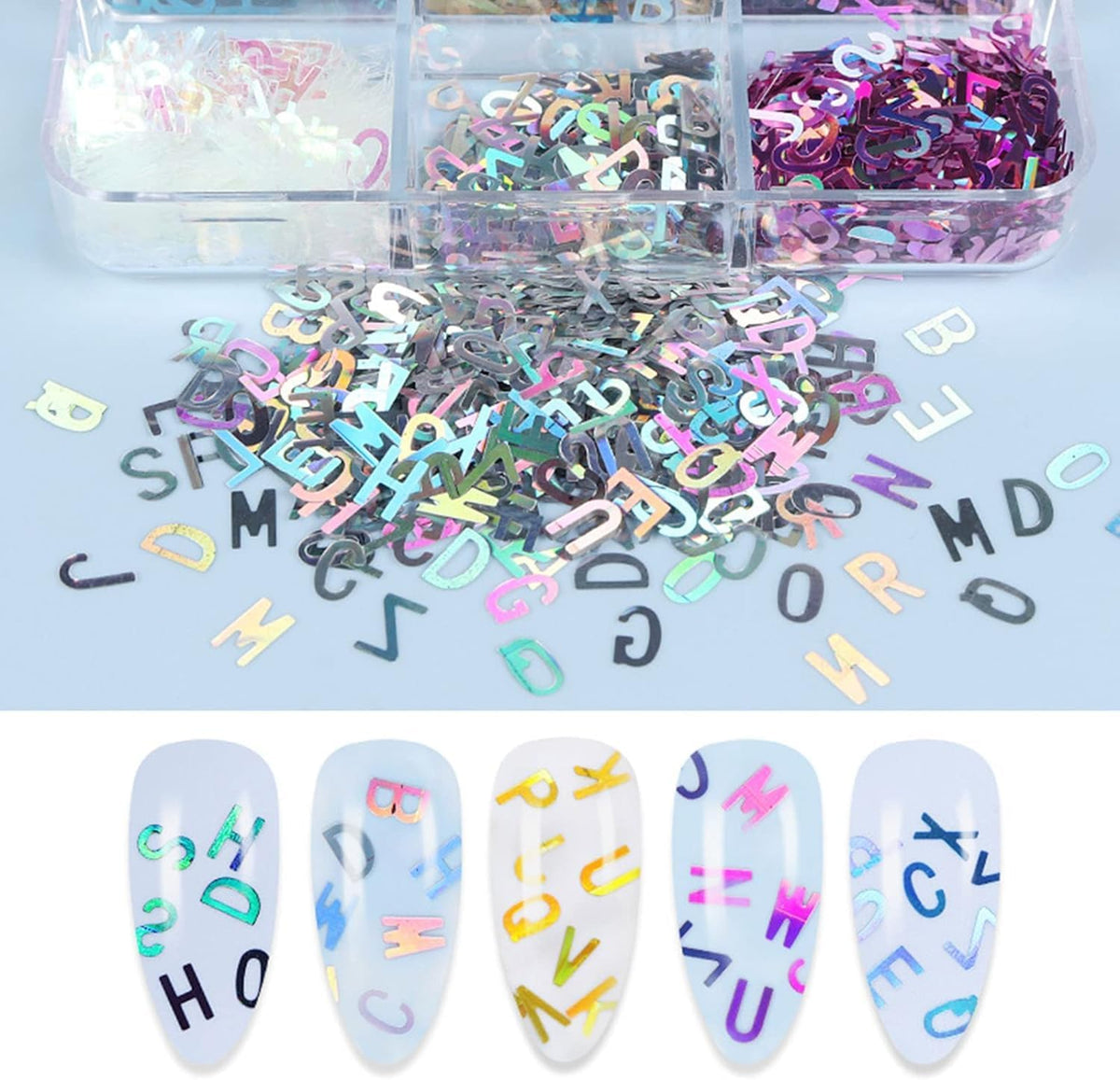1Box Colorful English Letters Glitter Sequins Flakes,Resin UV Epoxy Mold Fillings,for Nail Art Crafts Jewelry Making,Craft Supplies,Craft Glitter,Arts, Crafts and Sewing