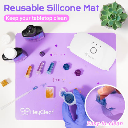 HeyClear UV Resin Kit with Light, Molds 200g Clear UV Epoxy Cure for Crafts