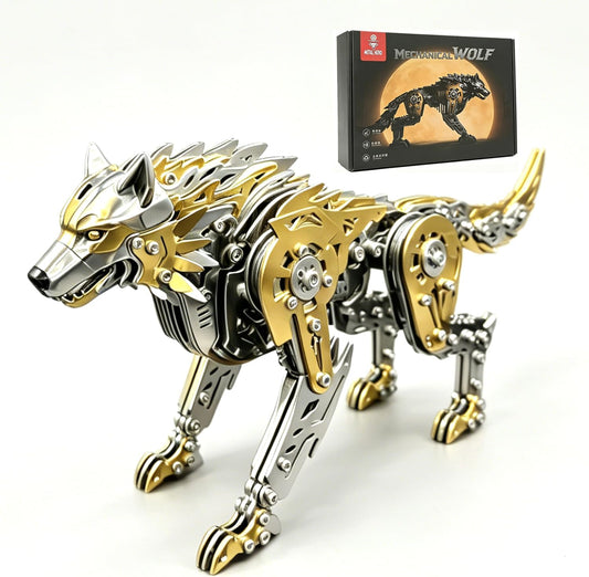 3D Metal Puzzle for Adults,Mechanical Animal Wolf Puzzle Building Set，3D Metal Model Kits, Brain Teaser Puzzles DIY Assembling for Stress Relief - A Collectible Gift for a man and boy