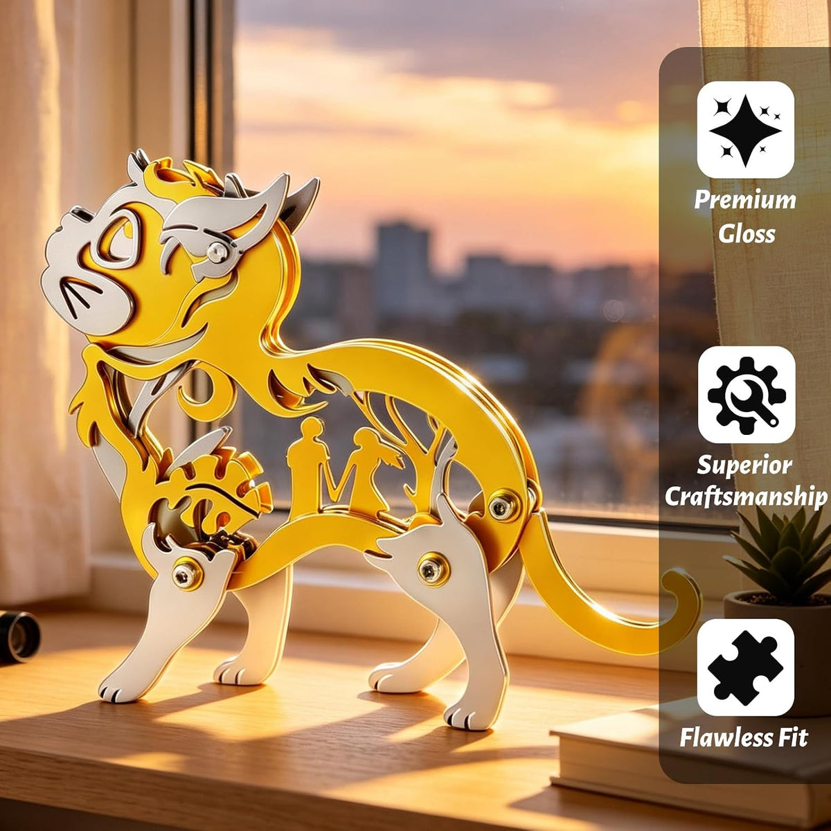 Orange Dream Cat Stainless Steel 3D Metal Puzzle Model Kit