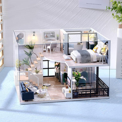 DIY Miniature Dollhouse Kit with Furniture Plus Dust Proof & Music Movement
