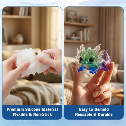 Axolotl Resin Molds Silicone, 3D Chameleon Silicone Molds