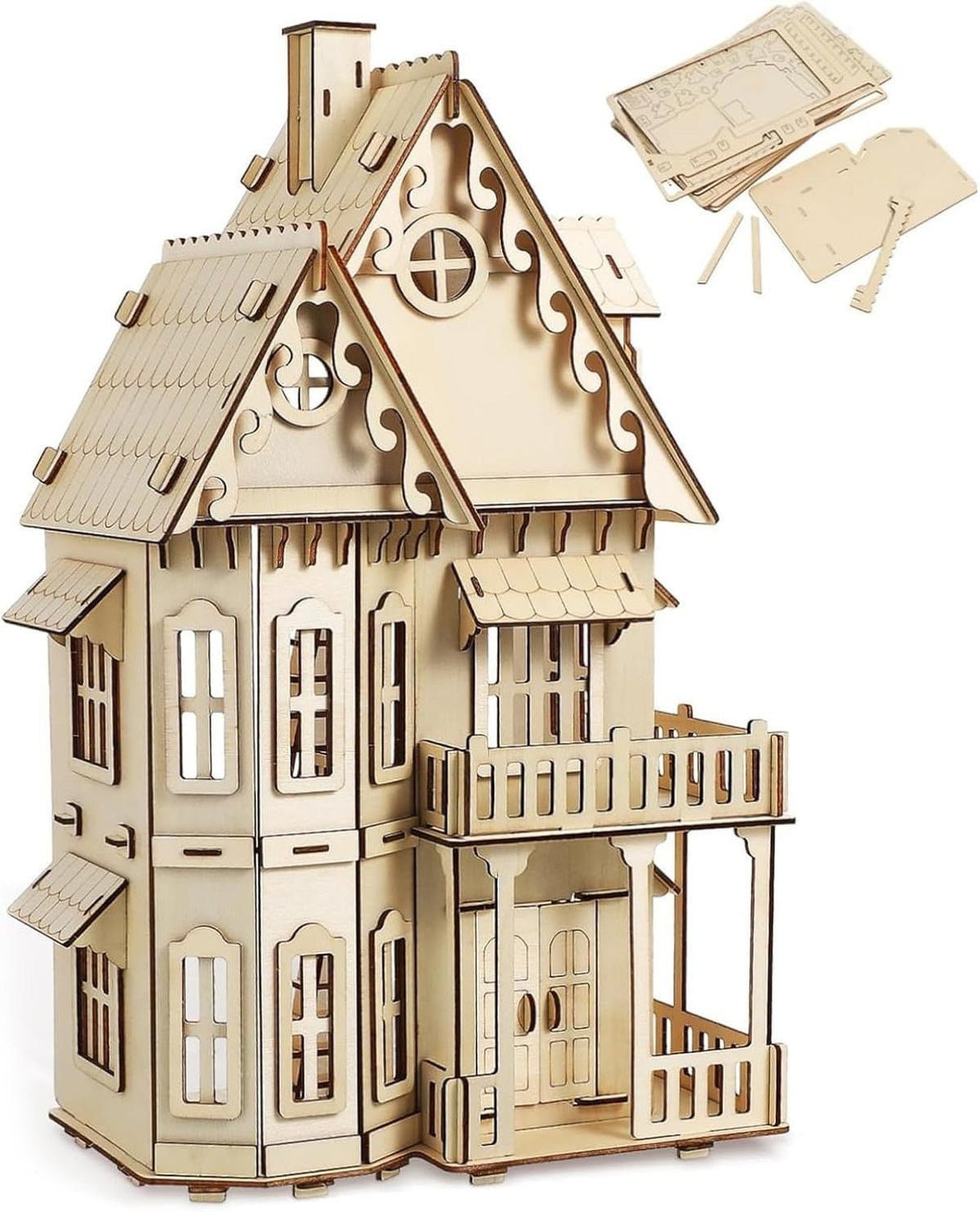 CUTEROOM 3D Puzzle House,Fantasy Villa Model Kit DIY Miniature Dollshouse