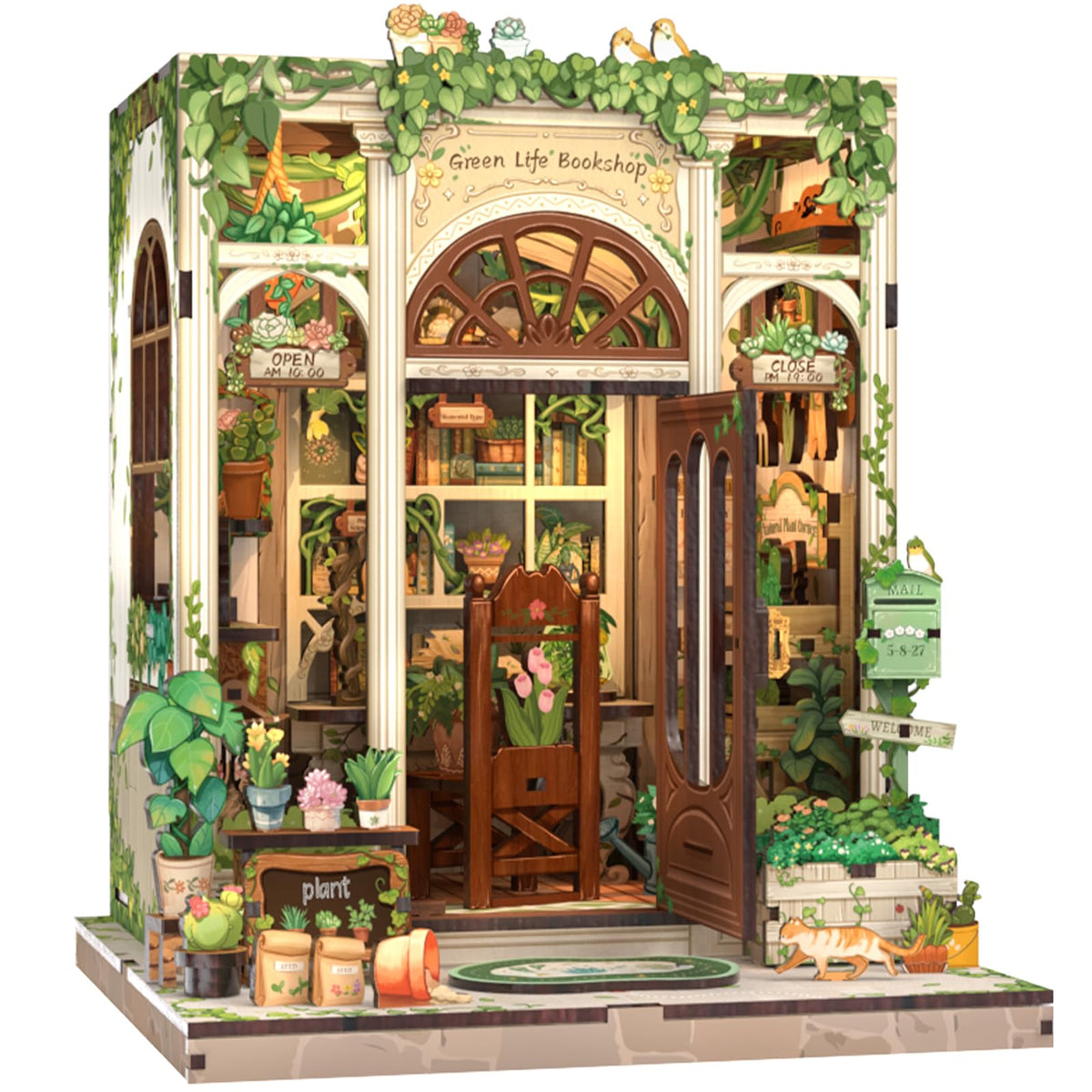 Cutefun Book Nook Kits for Adults, DIY Miniature House Kit Coffee Shop