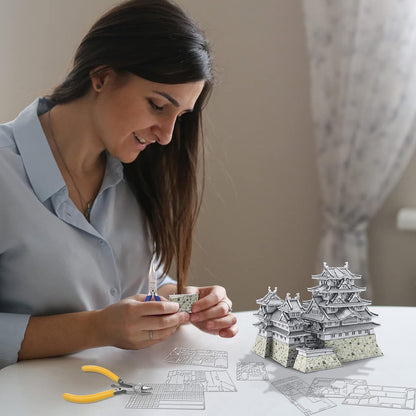 Piececool 3D Metal Puzzles for Adults, Himeji Castle - Japanese Architecture 3D Model Building Kits Creative Home Decoration Great Birthday