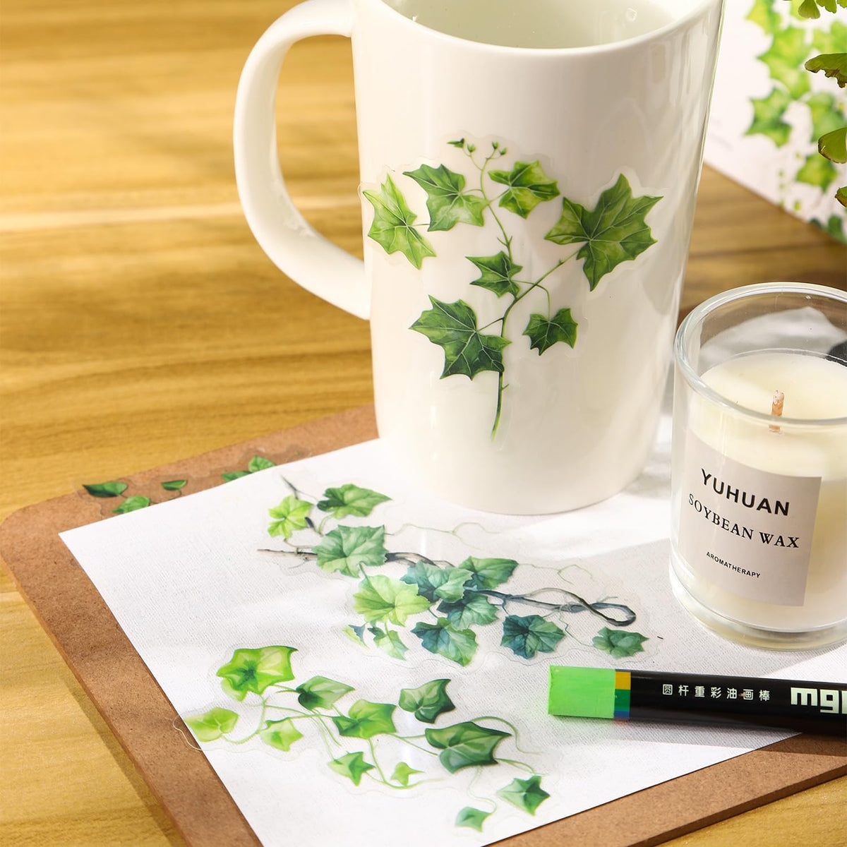 120 Pcs Botanical Leaf Stickers for Scrapbooking and Journaling