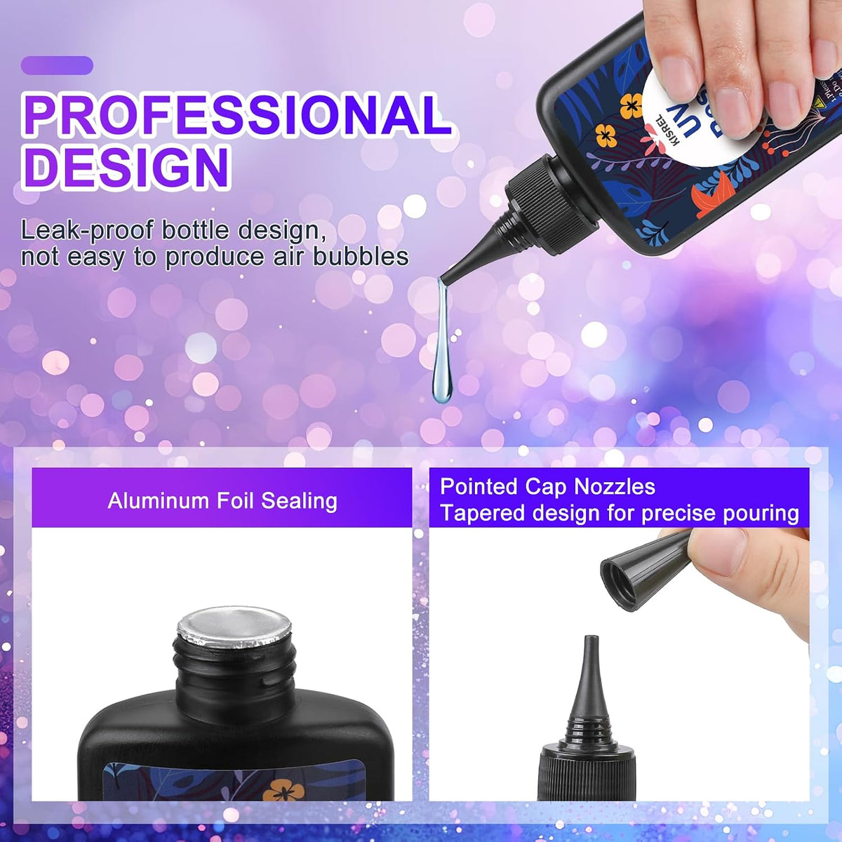 KISREL UV Resin Kit with Light, 200g Hard Type Clear UV Resin and UV Light