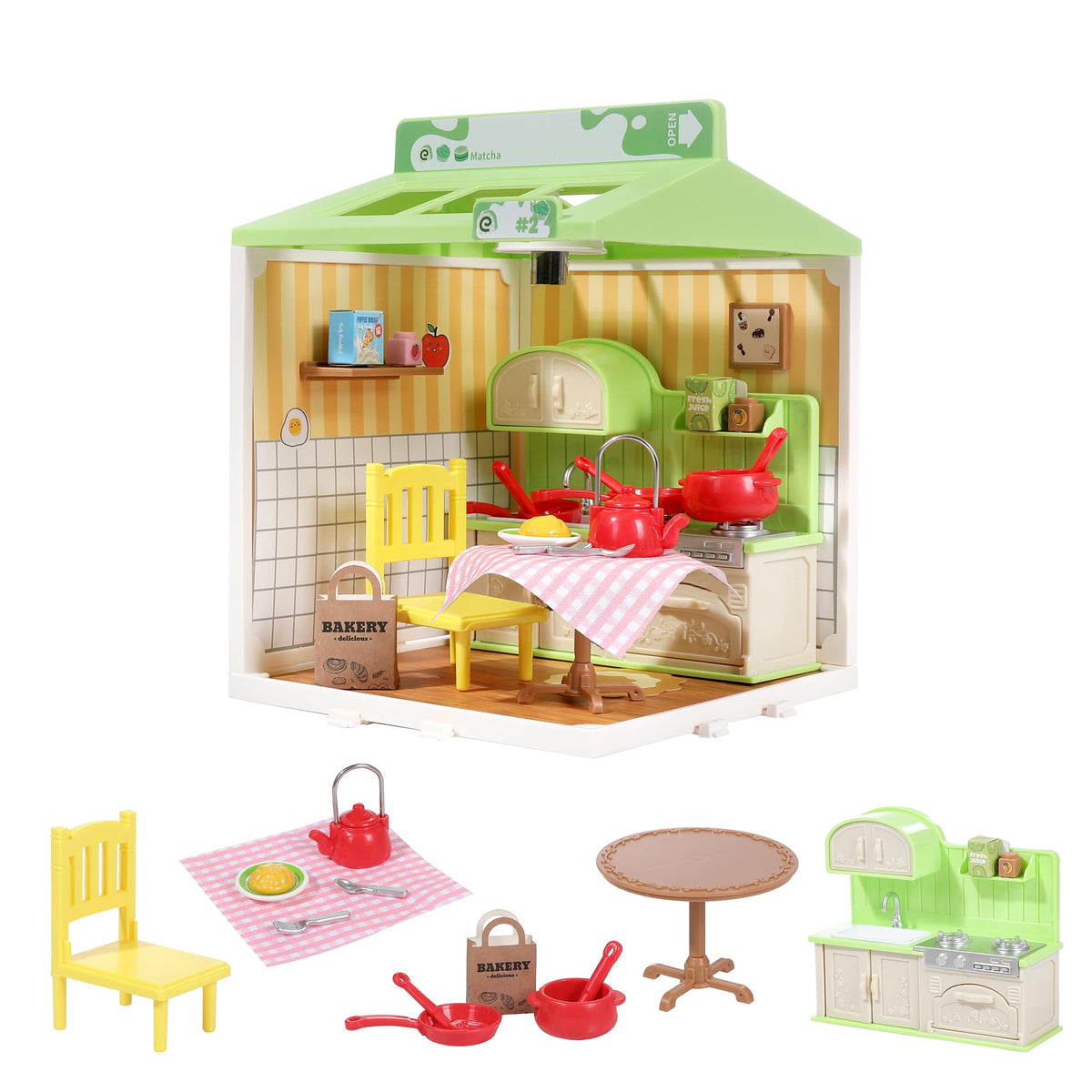DIY Miniature House Play Kit for Beginners, Playhouse Toys for Boys and Girls, Home Scene Toys, Suitable for Children Aged 345678, immersive Experience of Life Scenes (Sunny Hugs Living Room)