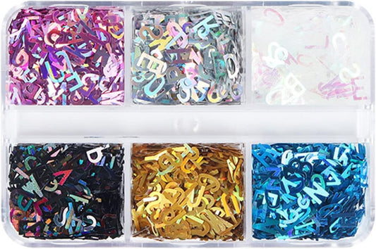 1Box Colorful English Letters Glitter Sequins Flakes,Resin UV Epoxy Mold Fillings,for Nail Art Crafts Jewelry Making,Craft Supplies,Craft Glitter,Arts, Crafts and Sewing